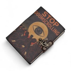Cuaderno de Cuero Stop Doomscrolling - Diseño Grabado - Imagen 8
