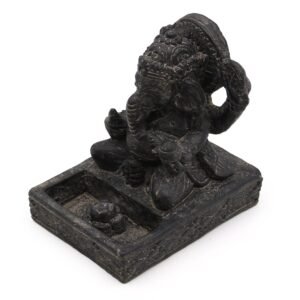 Porta Incienso Ganesh Feng Shui Negro Antiguo - 13 cm - Imagen 2