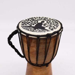 Tambor Djembe artesanal 25 cm con piel de cabra Buda - Imagen 3