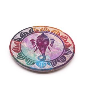 Porta-incienso Ganesha de Esteatita - Disco de 10cm - Imagen 1