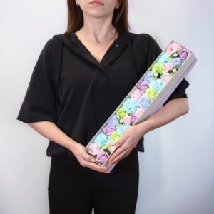 Caja Extra Larga Flores de Jabón - Baby Shower Azul Mix - Imagen 5