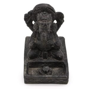 Porta Incienso Ganesh Feng Shui Negro Antiguo - 13 cm - Imagen 4