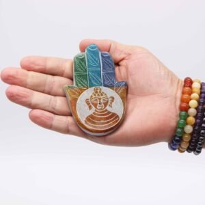 Porta Incienso Mano de Fátima Hamsa Buda Esteatita 9x6 cm - Imagen 3