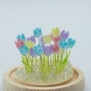 Domo de Cristal Floral Glow - 20 Tulipanes LED Multicolor - Imagen 4