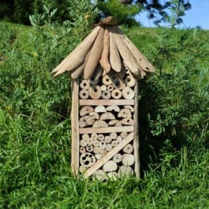 Hotel de Insectos y Abejas de Madera - Casa de Dos Pisos 38cm - Imagen 3