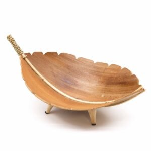 Soporte de Té Hoja de Coco y Rattan - Artesanía de Indonesia - Imagen 1