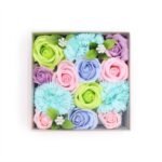 Caja Cuadrada Flores de Jabón - Baby Shower Azul Pastel
