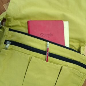 Bolsa Mensajera de Lona para Portátil - Amarillo Mostaza - Imagen 2