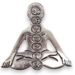 Porta-incienso Yoga 7 Chakras de Aluminio Pulido - 12x12cm