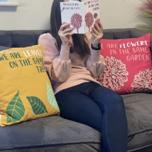 Funda de Cojín Algodón Somos Hojas 45x45 - Amarillo y Azul - Imagen 11