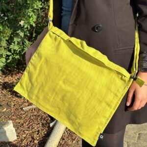Bolsa Mensajera de Lona para Portátil - Amarillo Mostaza - Imagen 3