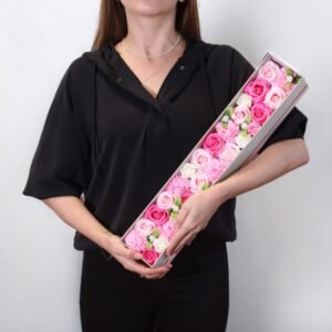 Caja Extra Larga Flores de Jabón - Baby Shower Rosas - Imagen 5