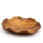 Frutero Redondo de Teca Lisa 28cm - Cuenco Artesanal