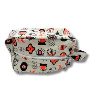 Neceser Pequeño de Lona de Algodón con Estampado de Ojos - Imagen 2