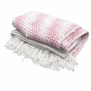 Manta de Algodón Boho 125x150 cm - Ruby Bicolor con Borlas - Imagen 3