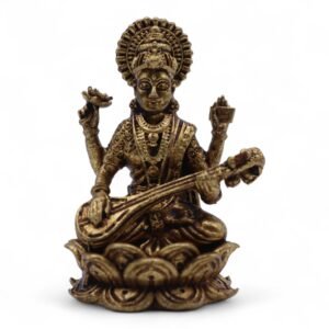 Figura de Saraswati en Latón: Diosa del Conocimiento 49mm - Imagen 4