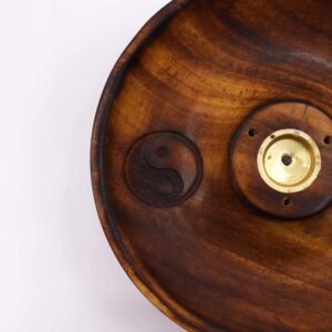 Porta Incienso Madera de Mango Yin Yang - Conos y Varillas - Imagen 3