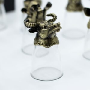 Set 12 Vasos Chupito Zodiaco Chino 25ml - Bronce y Cristal - Imagen 14