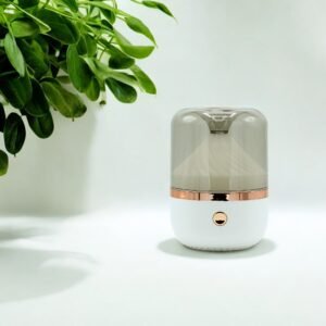 Difusor de Aroma Blanco y Bronce con Luz LED y USB - Imagen 2