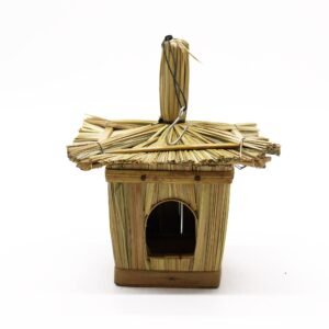 Casita para Pájaros Cuadrada de Bambú y Seagrass - 18x13 cm - Imagen 4