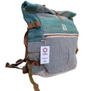 Mochila enrollable Trekking de cáñamo - Salvia - Imagen 1