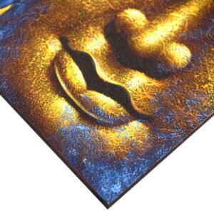 Cuadro de Buda Dorado con Flor de Loto y Relieve - 80x60cm - Imagen 6