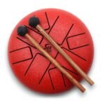 Tambor Hapi Om Rojo con Baquetas - Tongue Drum 16cm