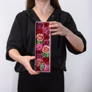 Caja Larga de Rosas de Jabón Estilo Vintage (Multicolor) - Imagen 5