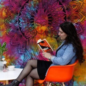 Colcha Individual de Algodón + Tapiz - Hamsa - Imagen 1