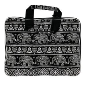 Bolsa Acolchada para Portátil - Diseño Elefantes Tribal - Imagen 2