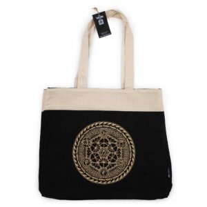 Bolso tote extragrande de chocolate lavado a la piedra 14 oz - Chakra de la libertad