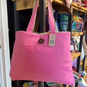 Bolsa Tote Reversible de Algodón Rosa - Grande (49x40 cm) - Imagen 4