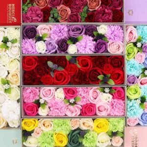 Caja Larga de Rosas de Jabón Estilo Vintage (Multicolor) - Imagen 4