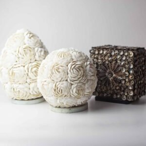 Lámpara Boho de Conchas Marinas - Rosa Ovalada 15cm - Imagen 2