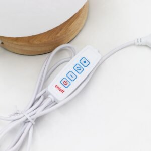 Lámpara Luna LED USB: Diseño 3D con Base de Madera (17 cm) - Imagen 3