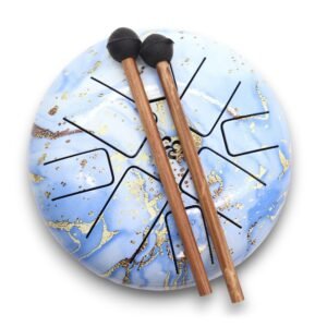 Tambor Hapi Cielo Azul OM y Oro - Tongue Drum 18cm - Imagen 2