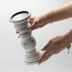 Candelabro clásico - Blanco - 23x10cm - Pequeño - Imagen 3