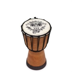 Tambor Djembe artesanal 20 cm con piel de cabra Elefante - Imagen 4