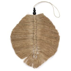 Colgante Decorativo Hoja de Raffia Natural - 35cm