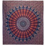 Colcha Doble Mandala Pavo Real Azul - Tapiz Algodón 200x230