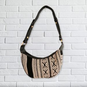 Bolso Hobo Jacquard Gris Metro - Estilo Urbano y Moderno - Imagen 3