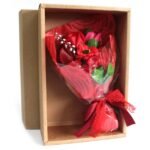 Bouquet de Flores de Jabón Rojas en Caja de Regalo