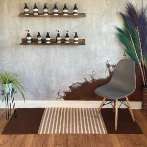 Alfombra Pasillera India Algodón Marrón y Beige 70x170 cm - Imagen 6