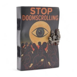 Cuaderno de Cuero Stop Doomscrolling - Diseño Grabado - Imagen 7