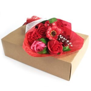 Bouquet de Flores de Jabón Rojas en Caja de Regalo - Imagen 2