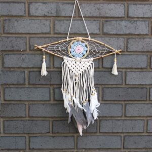 Atrapasueños Ojo de Macramé y Plumas Surtido (40 cm) - Imagen 6