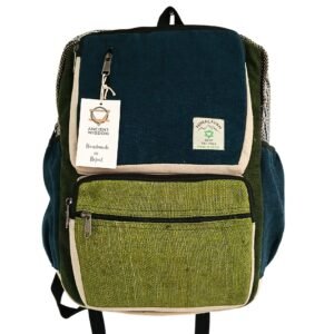 Mochila grande de cáñamo - Teal & Sage - Imagen 2