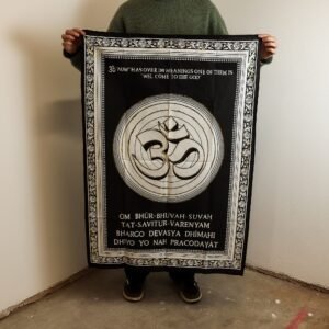 Tapiz de Pared Algodón 70x110 cm - Símbolo Om Negro y Oro - Imagen 2
