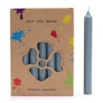 Velas de Mesa Azul Teal Rústico - Pack de 21 Unidades