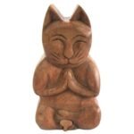 Caja Mágica de Bali Gato de Yoga - Puzzle Madera Tallada